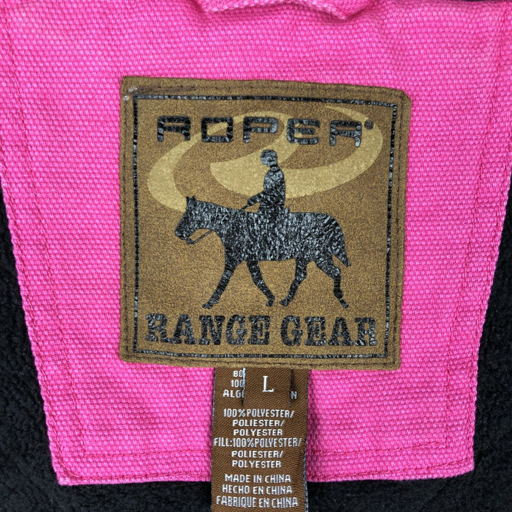 ROPER Duck Padded Vest, Women's Size L cotton pink type Vintage Second Hand