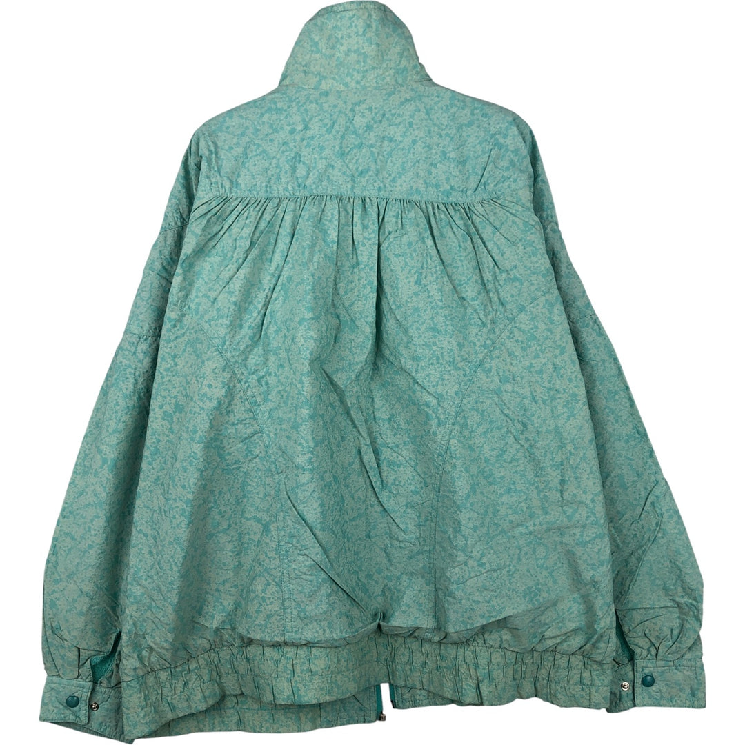 Vintage 1980'S Adidas Trefoil logo all-over print nylon jacket, size L, women's polyamide Mint green Vintage Second Hand