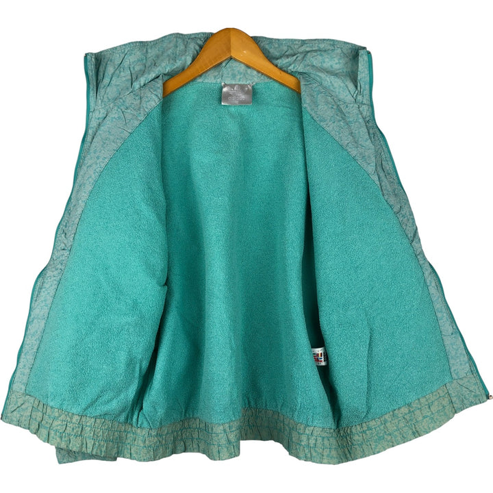 Vintage 1980'S Adidas Trefoil logo all-over print nylon jacket, size L, women's polyamide Mint green Vintage Second Hand