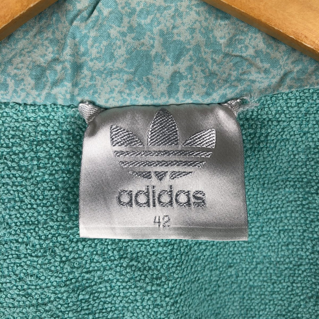 Vintage 1980'S Adidas Trefoil logo all-over print nylon jacket, size L, women's polyamide Mint green Vintage Second Hand
