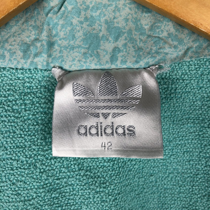 Vintage 1980'S Adidas Trefoil logo all-over print nylon jacket, size L, women's polyamide Mint green Vintage Second Hand