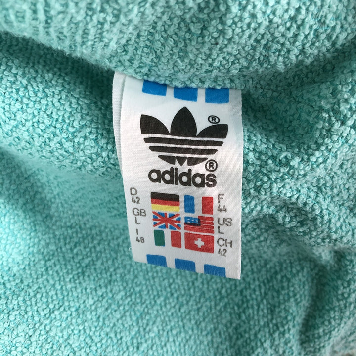 Vintage 1980'S Adidas Trefoil logo all-over print nylon jacket, size L, women's polyamide Mint green Vintage Second Hand