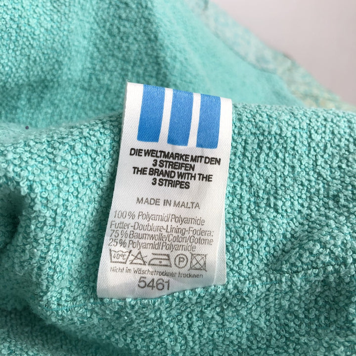 Vintage 1980'S Adidas Trefoil logo all-over print nylon jacket, size L, women's polyamide Mint green Vintage Second Hand