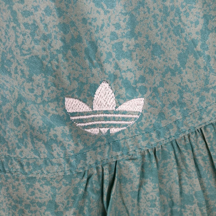 Vintage 1980'S Adidas Trefoil logo all-over print nylon jacket, size L, women's polyamide Mint green Vintage Second Hand