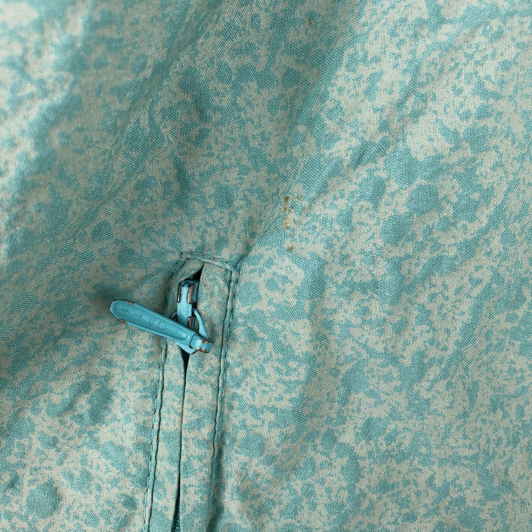 Vintage 1980'S Adidas Trefoil logo all-over print nylon jacket, size L, women's polyamide Mint green Vintage Second Hand