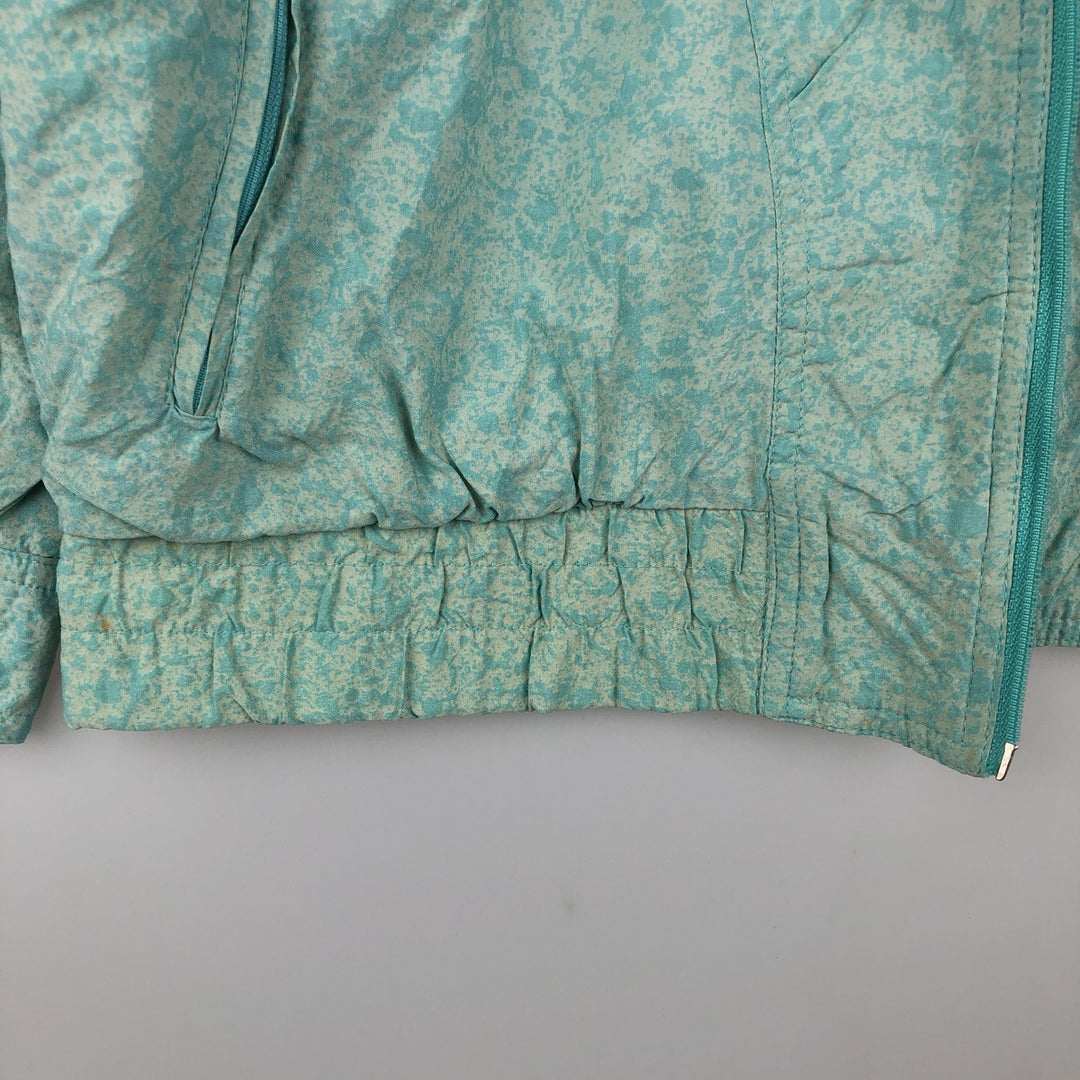 Vintage 1980'S Adidas Trefoil logo all-over print nylon jacket, size L, women's polyamide Mint green Vintage Second Hand