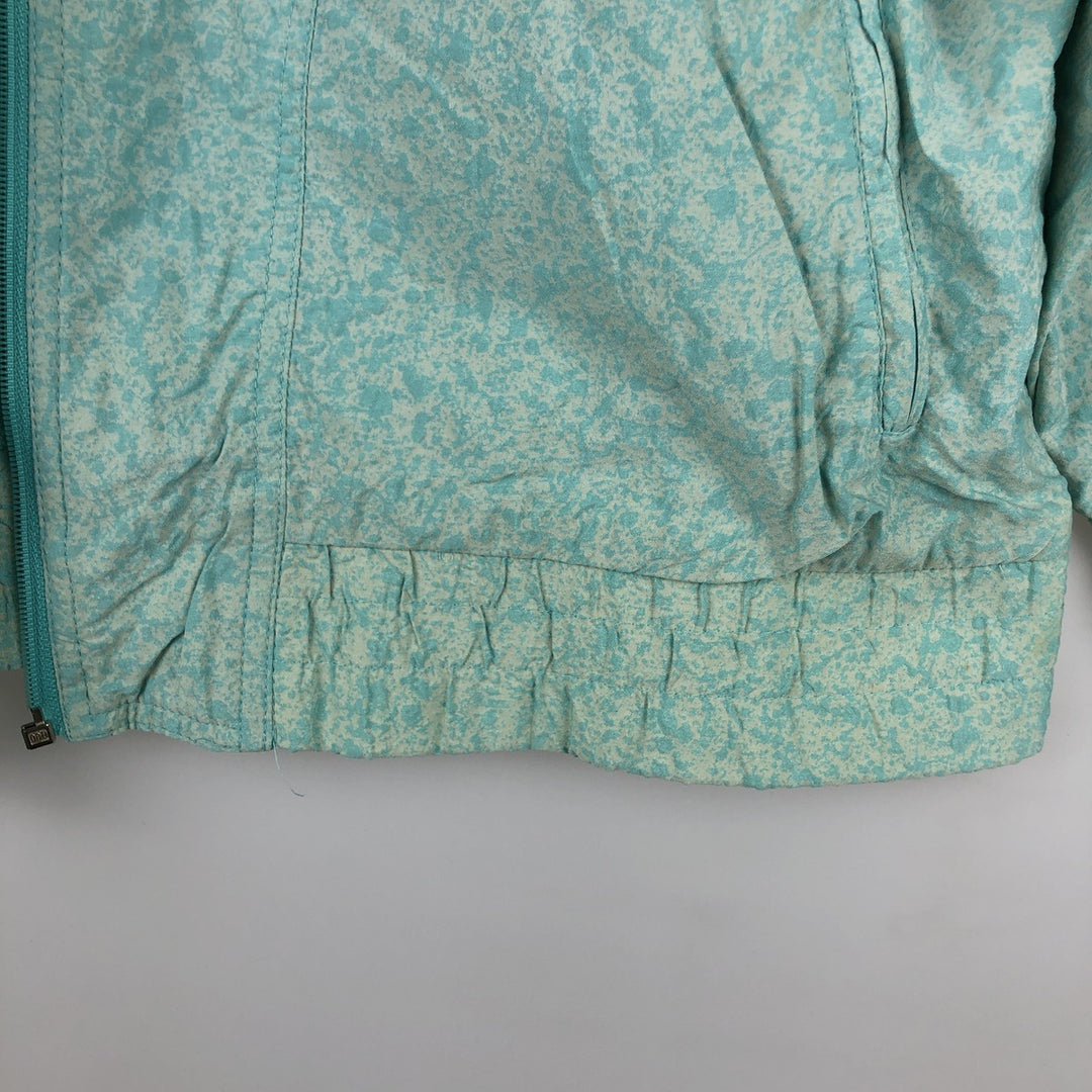 Vintage 1980'S Adidas Trefoil logo all-over print nylon jacket, size L, women's polyamide Mint green Vintage Second Hand