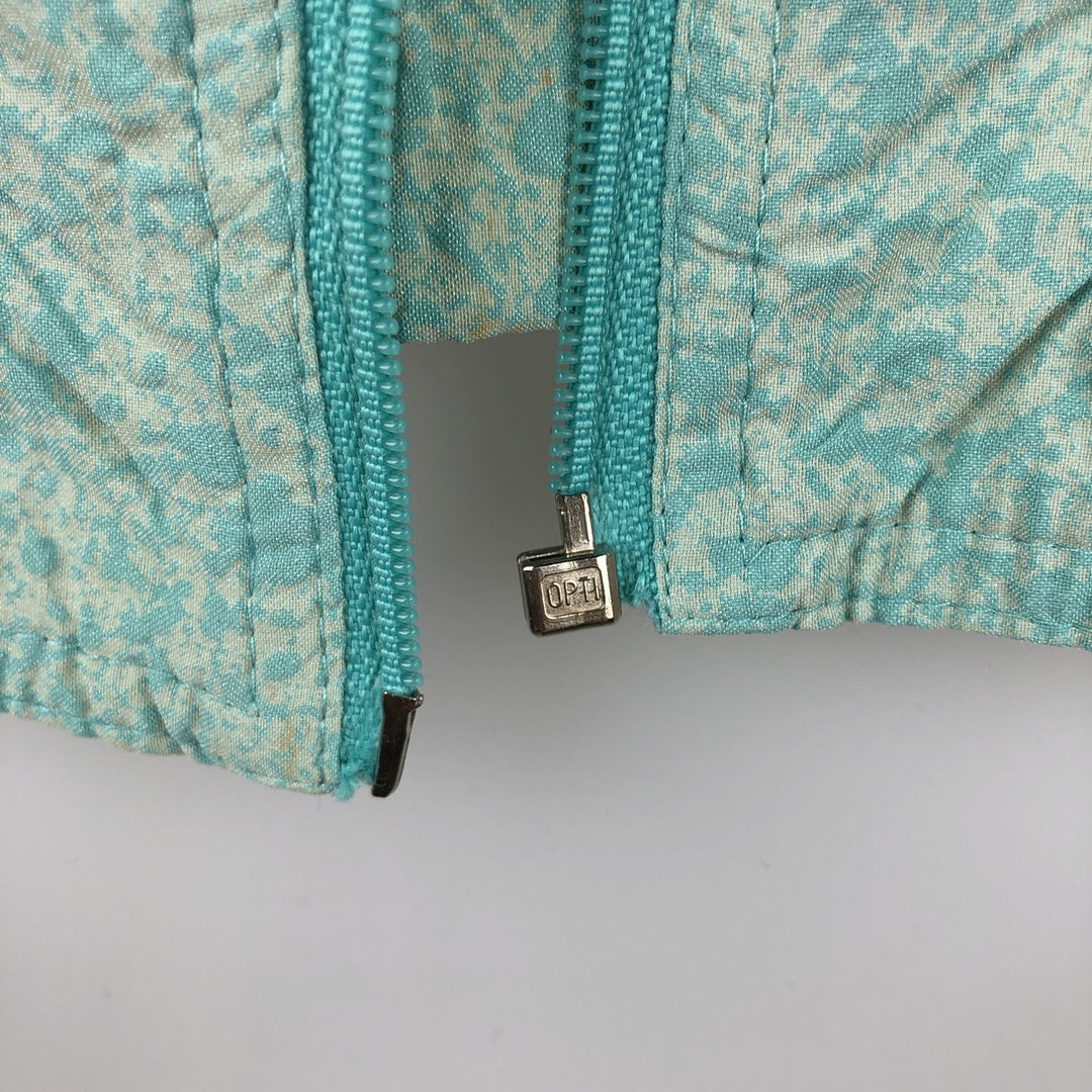 Vintage 1980'S Adidas Trefoil logo all-over print nylon jacket, size L, women's polyamide Mint green Vintage Second Hand