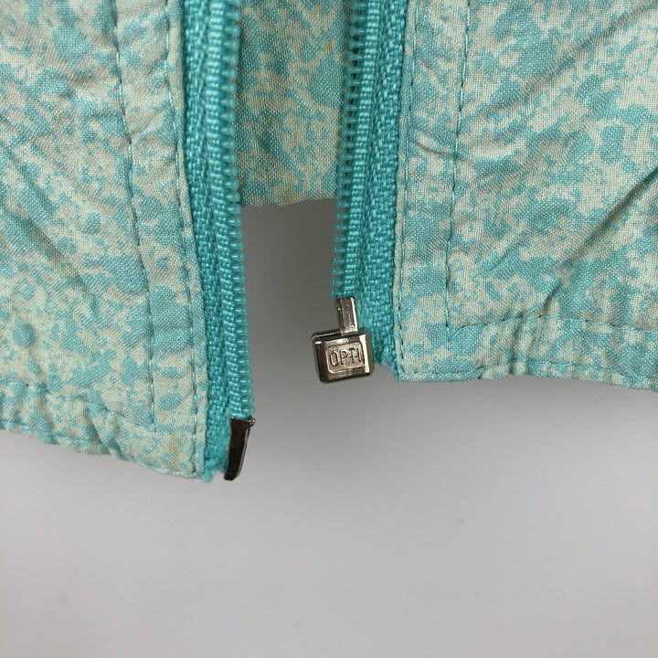 Vintage 1980'S Adidas Trefoil logo all-over print nylon jacket, size L, women's polyamide Mint green Vintage Second Hand