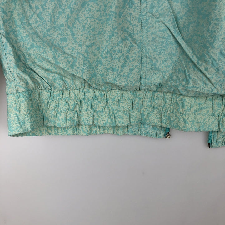 Vintage 1980'S Adidas Trefoil logo all-over print nylon jacket, size L, women's polyamide Mint green Vintage Second Hand