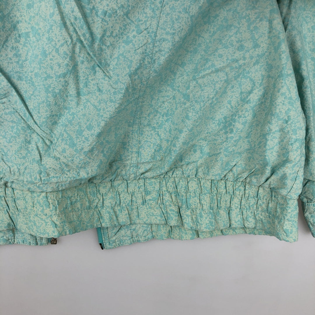 Vintage 1980'S Adidas Trefoil logo all-over print nylon jacket, size L, women's polyamide Mint green Vintage Second Hand