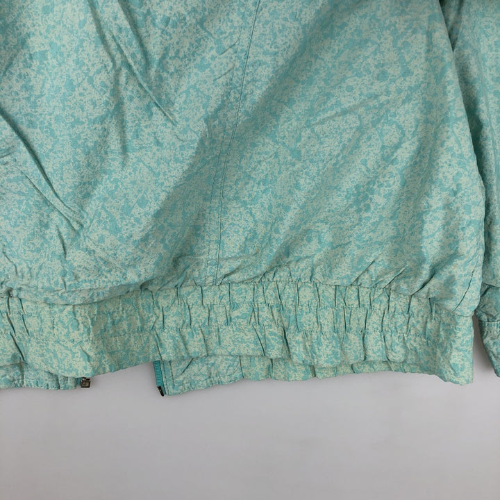 Vintage 1980'S Adidas Trefoil logo all-over print nylon jacket, size L, women's polyamide Mint green Vintage Second Hand