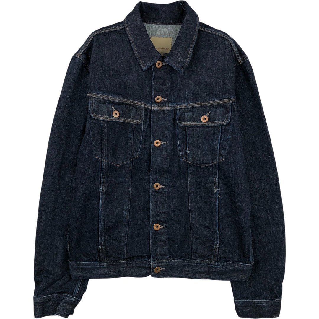 Banana Republic Heritage Denim Jacket, Men's Size M, Dark Navy cotton navy blue type Vintage Second Hand