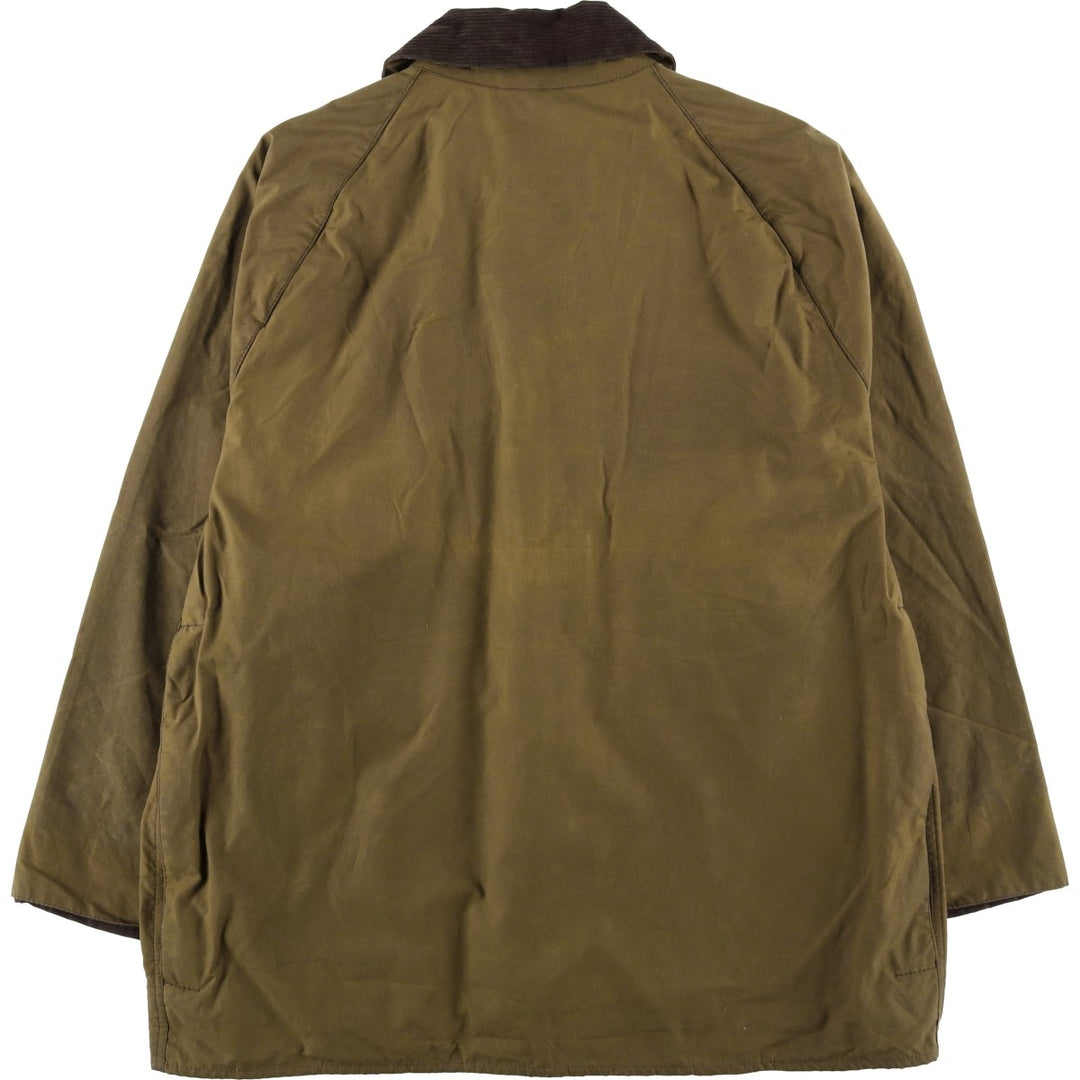 2000'S - Barbour Classic Beaufort Oiled Hunting Jacket, Made in England, C44, Men's Size L Waxed cotton Khaki type Vintage Second Hand