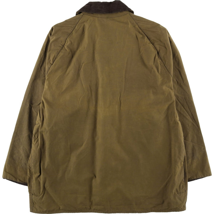 2000'S - Barbour Classic Beaufort Oiled Hunting Jacket, Made in England, C44, Men's Size L Waxed cotton Khaki type Vintage Second Hand