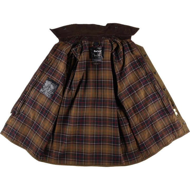 2000'S - Barbour Classic Beaufort Oiled Hunting Jacket, Made in England, C44, Men's Size L Waxed cotton Khaki type Vintage Second Hand