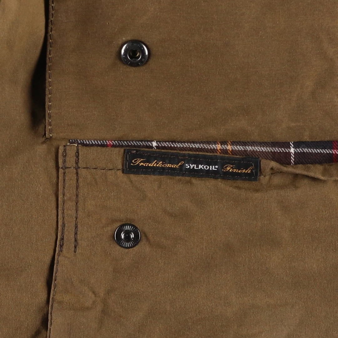 2000'S - Barbour Classic Beaufort Oiled Hunting Jacket, Made in England, C44, Men's Size L Waxed cotton Khaki type Vintage Second Hand