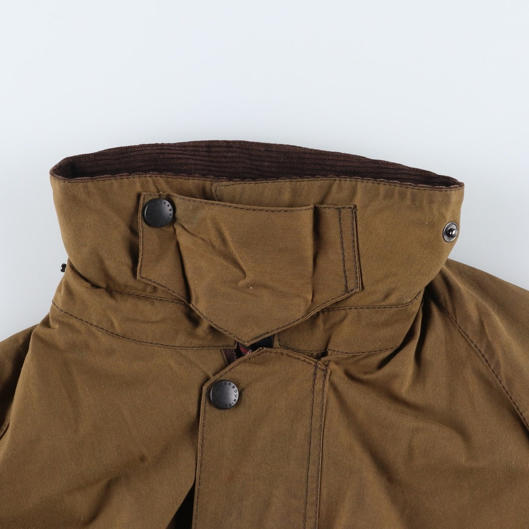 2000'S - Barbour Classic Beaufort Oiled Hunting Jacket, Made in England, C44, Men's Size L Waxed cotton Khaki type Vintage Second Hand