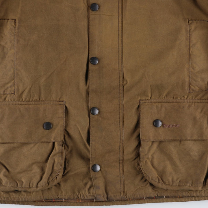 2000'S - Barbour Classic Beaufort Oiled Hunting Jacket, Made in England, C44, Men's Size L Waxed cotton Khaki type Vintage Second Hand