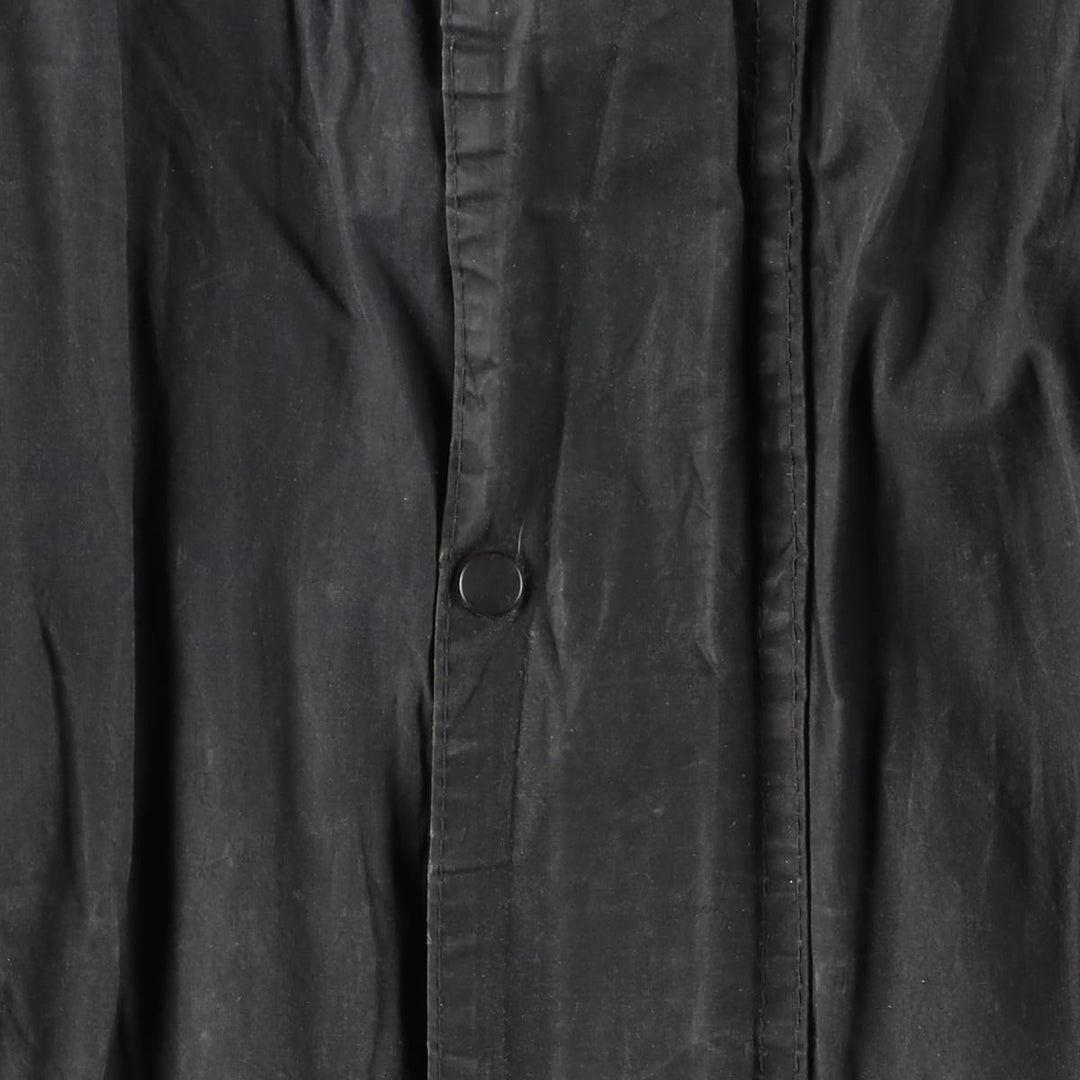 Bargain Price (with minor imperfections): 1990'S Barbour DURHAM (Durham) Old 3-Warrant Hooded Waxed Cotton Oiled Jacket, Made in England, Size C40 cotton navy blue type Vintage Second Hand