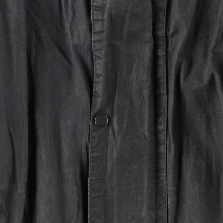 Bargain Price (with minor imperfections): 1990'S Barbour DURHAM (Durham) Old 3-Warrant Hooded Waxed Cotton Oiled Jacket, Made in England, Size C40 cotton navy blue type Vintage Second Hand
