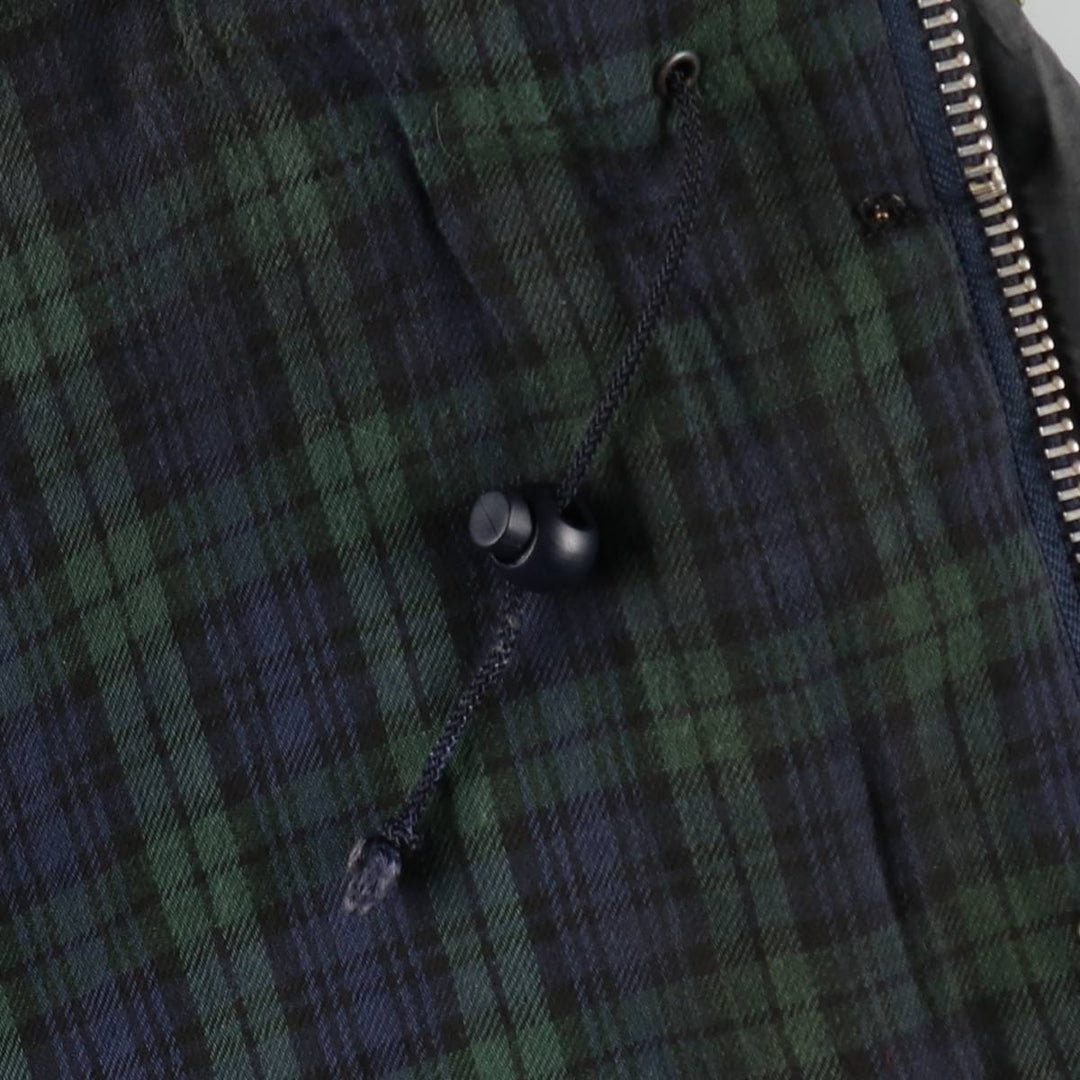 Bargain Price (with minor imperfections): 1990'S Barbour DURHAM (Durham) Old 3-Warrant Hooded Waxed Cotton Oiled Jacket, Made in England, Size C40 cotton navy blue type Vintage Second Hand
