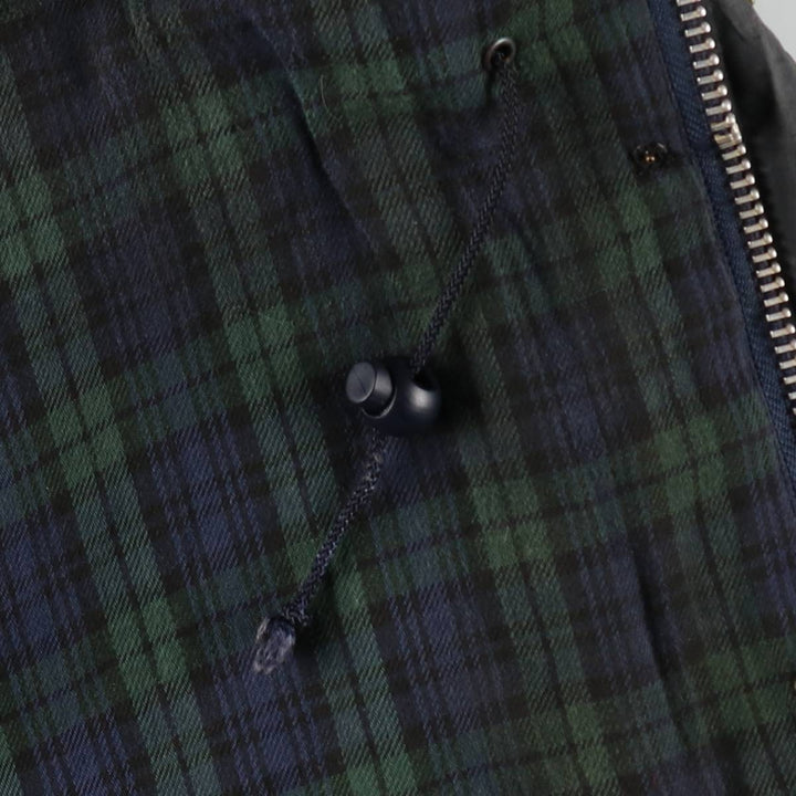 Bargain Price (with minor imperfections): 1990'S Barbour DURHAM (Durham) Old 3-Warrant Hooded Waxed Cotton Oiled Jacket, Made in England, Size C40 cotton navy blue type Vintage Second Hand
