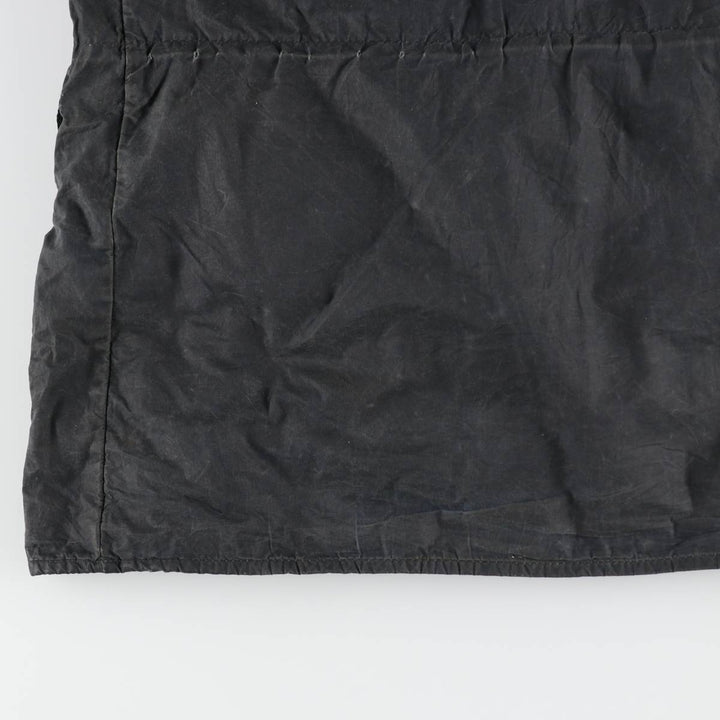 Bargain Price (with minor imperfections): 1990'S Barbour DURHAM (Durham) Old 3-Warrant Hooded Waxed Cotton Oiled Jacket, Made in England, Size C40 cotton navy blue type Vintage Second Hand