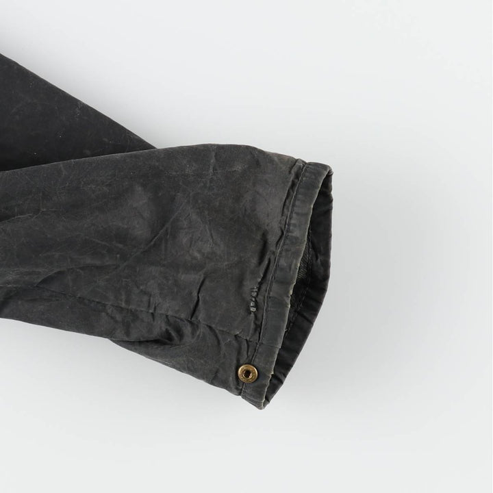 Bargain Price (with minor imperfections): 1990'S Barbour DURHAM (Durham) Old 3-Warrant Hooded Waxed Cotton Oiled Jacket, Made in England, Size C40 cotton navy blue type Vintage Second Hand