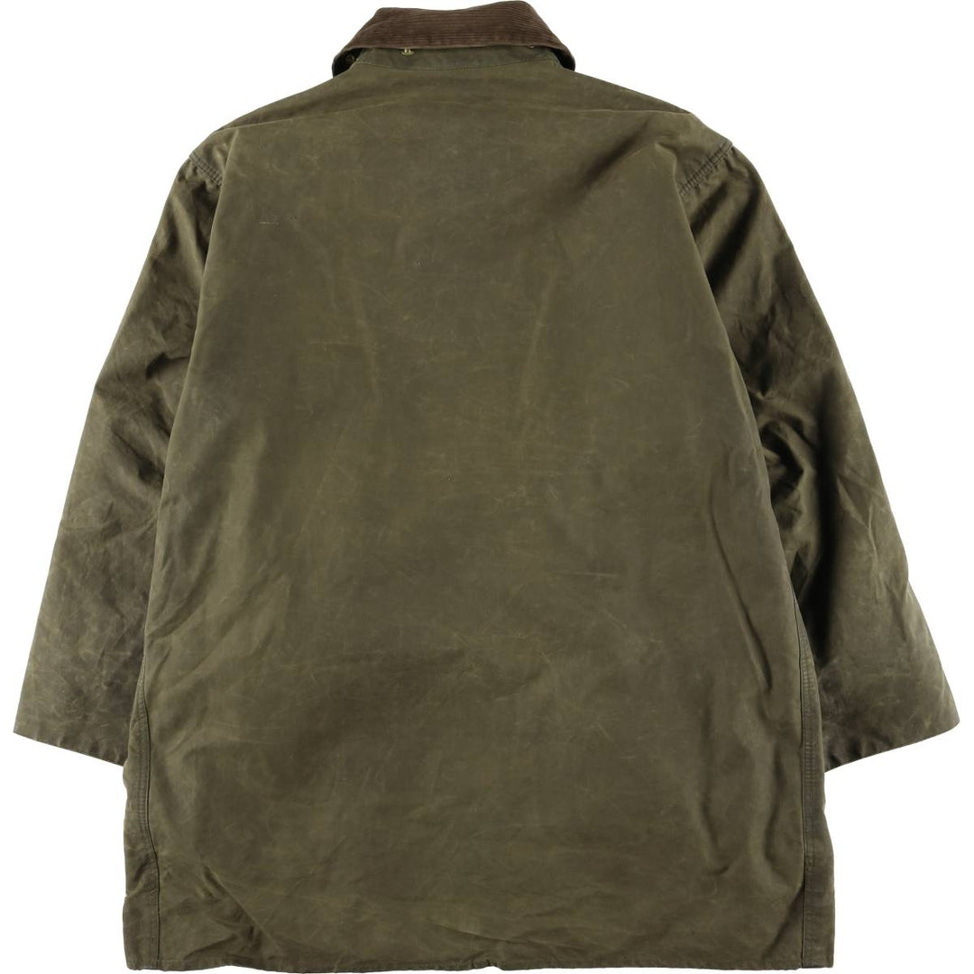 80s-90'S Barbour Northumbria 3-Warrant Waxed Cotton Oiled Jacket, Made in England, Men's XL unclear Khaki type Vintage Second Hand