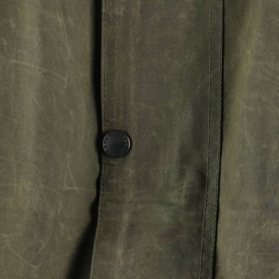 80s-90'S Barbour Northumbria 3-Warrant Waxed Cotton Oiled Jacket, Made in England, Men's XL unclear Khaki type Vintage Second Hand
