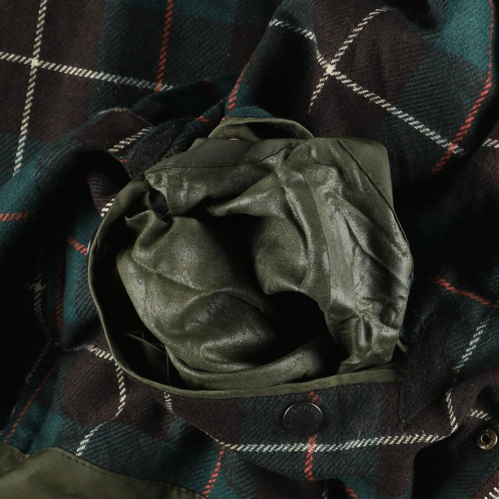 80s-90'S Barbour Northumbria 3-Warrant Waxed Cotton Oiled Jacket, Made in England, Men's XL unclear Khaki type Vintage Second Hand