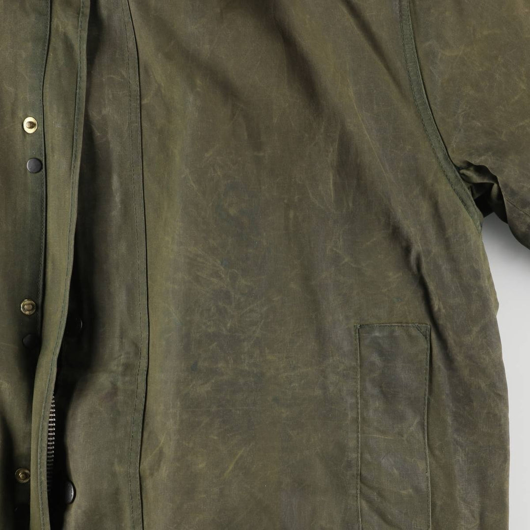 80s-90'S Barbour Northumbria 3-Warrant Waxed Cotton Oiled Jacket, Made in England, Men's XL unclear Khaki type Vintage Second Hand