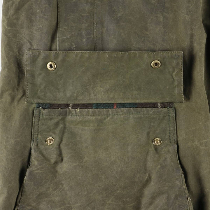 80s-90'S Barbour Northumbria 3-Warrant Waxed Cotton Oiled Jacket, Made in England, Men's XL unclear Khaki type Vintage Second Hand