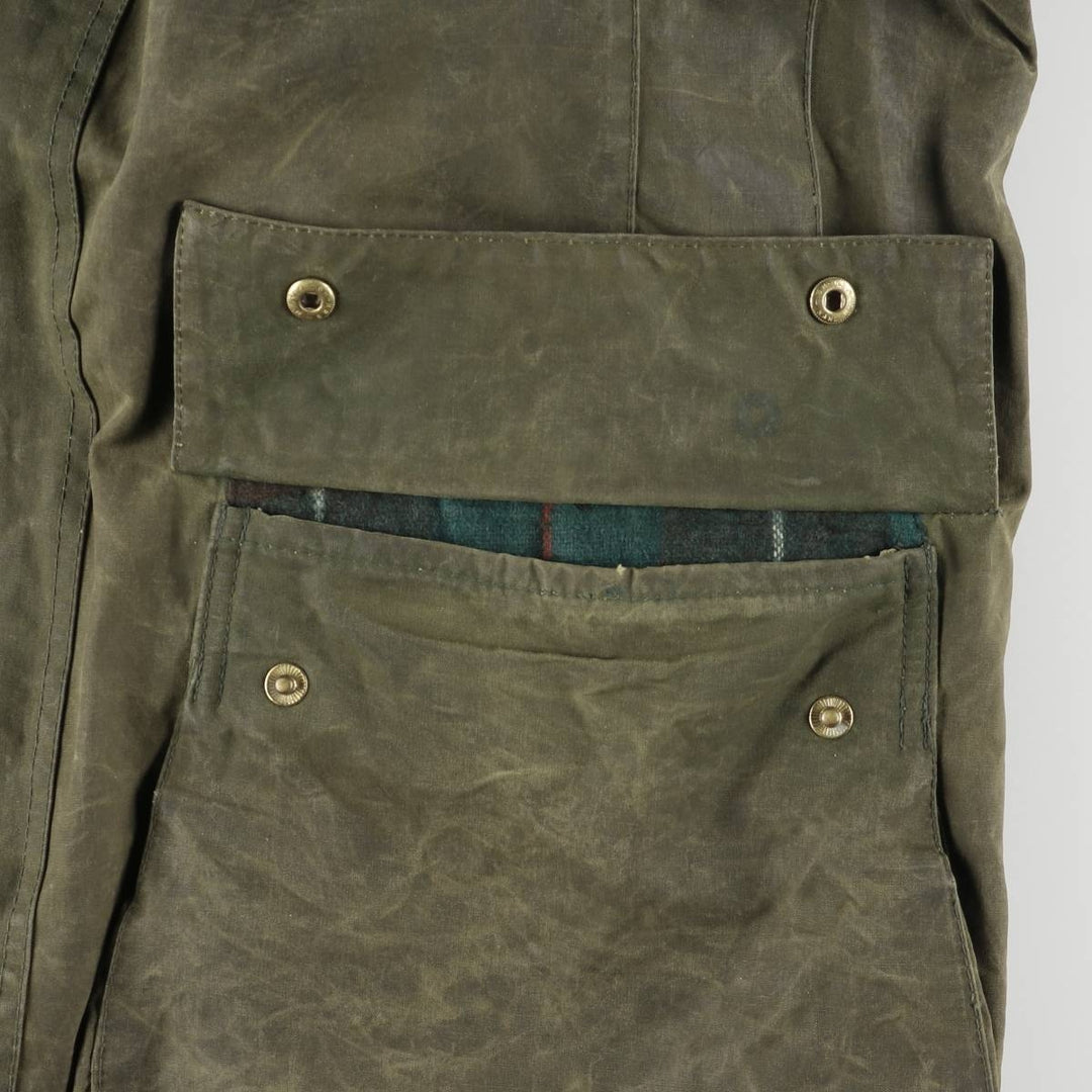 80s-90'S Barbour Northumbria 3-Warrant Waxed Cotton Oiled Jacket, Made in England, Men's XL unclear Khaki type Vintage Second Hand