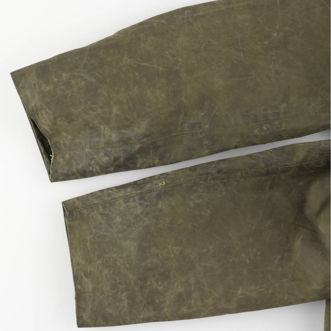 80s-90'S Barbour Northumbria 3-Warrant Waxed Cotton Oiled Jacket, Made in England, Men's XL unclear Khaki type Vintage Second Hand