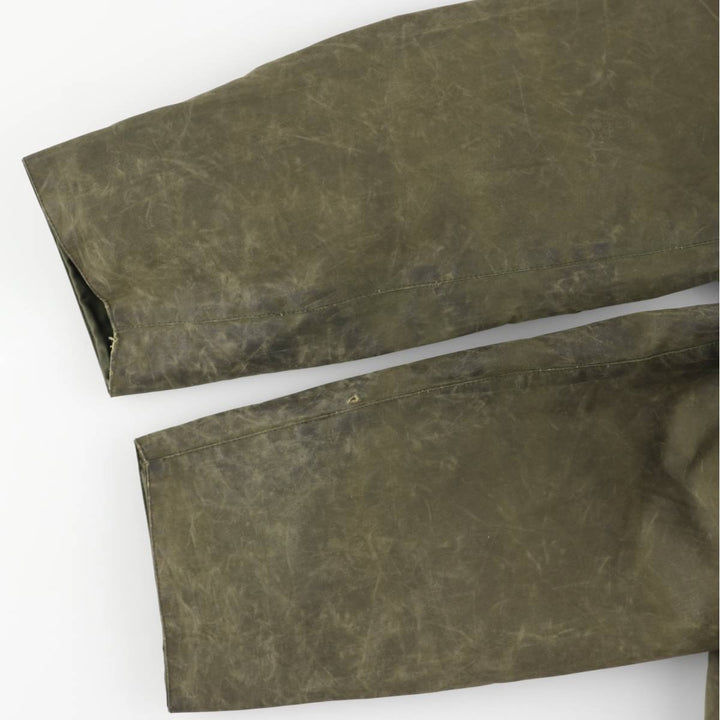 80s-90'S Barbour Northumbria 3-Warrant Waxed Cotton Oiled Jacket, Made in England, Men's XL unclear Khaki type Vintage Second Hand