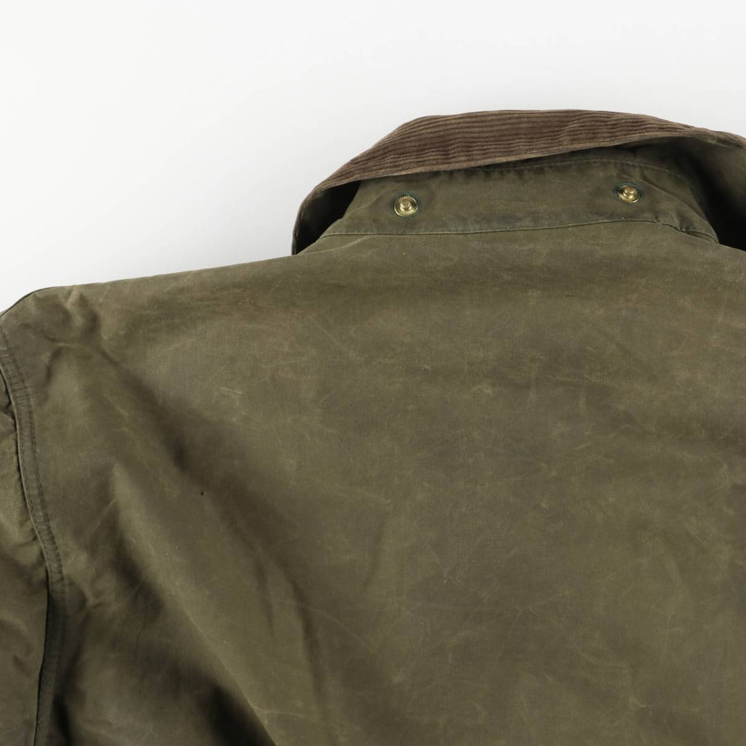 80s-90'S Barbour Northumbria 3-Warrant Waxed Cotton Oiled Jacket, Made in England, Men's XL unclear Khaki type Vintage Second Hand