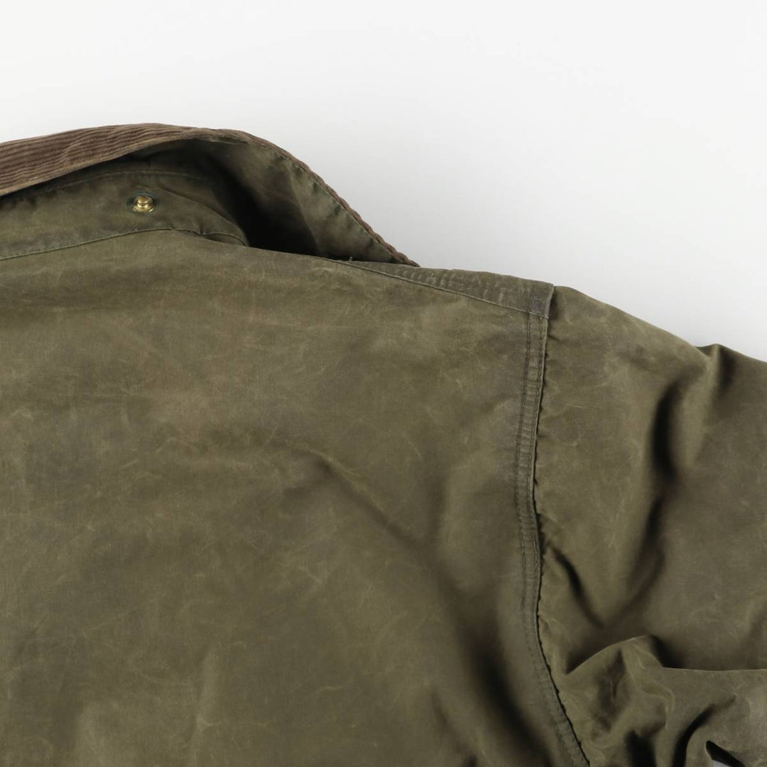 80s-90'S Barbour Northumbria 3-Warrant Waxed Cotton Oiled Jacket, Made in England, Men's XL unclear Khaki type Vintage Second Hand