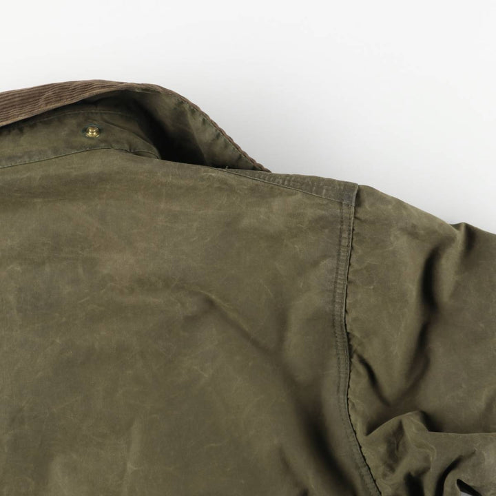 80s-90'S Barbour Northumbria 3-Warrant Waxed Cotton Oiled Jacket, Made in England, Men's XL unclear Khaki type Vintage Second Hand