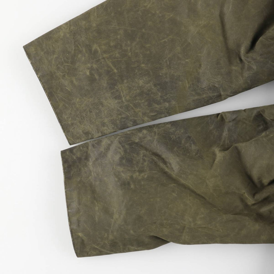 80s-90'S Barbour Northumbria 3-Warrant Waxed Cotton Oiled Jacket, Made in England, Men's XL unclear Khaki type Vintage Second Hand