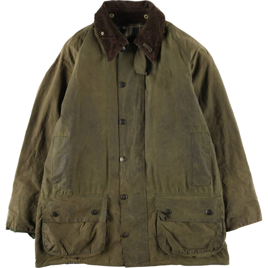2000'S Barbour Beaufort 3-Warrant Badged Oiled Hunting Jacket, Made in the UK, C40, Men's Size M cotton Khaki type Vintage Second Hand