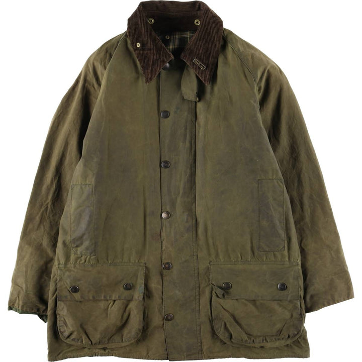 2000'S Barbour Beaufort 3-Warrant Badged Oiled Hunting Jacket, Made in the UK, C40, Men's Size M cotton Khaki type Vintage Second Hand