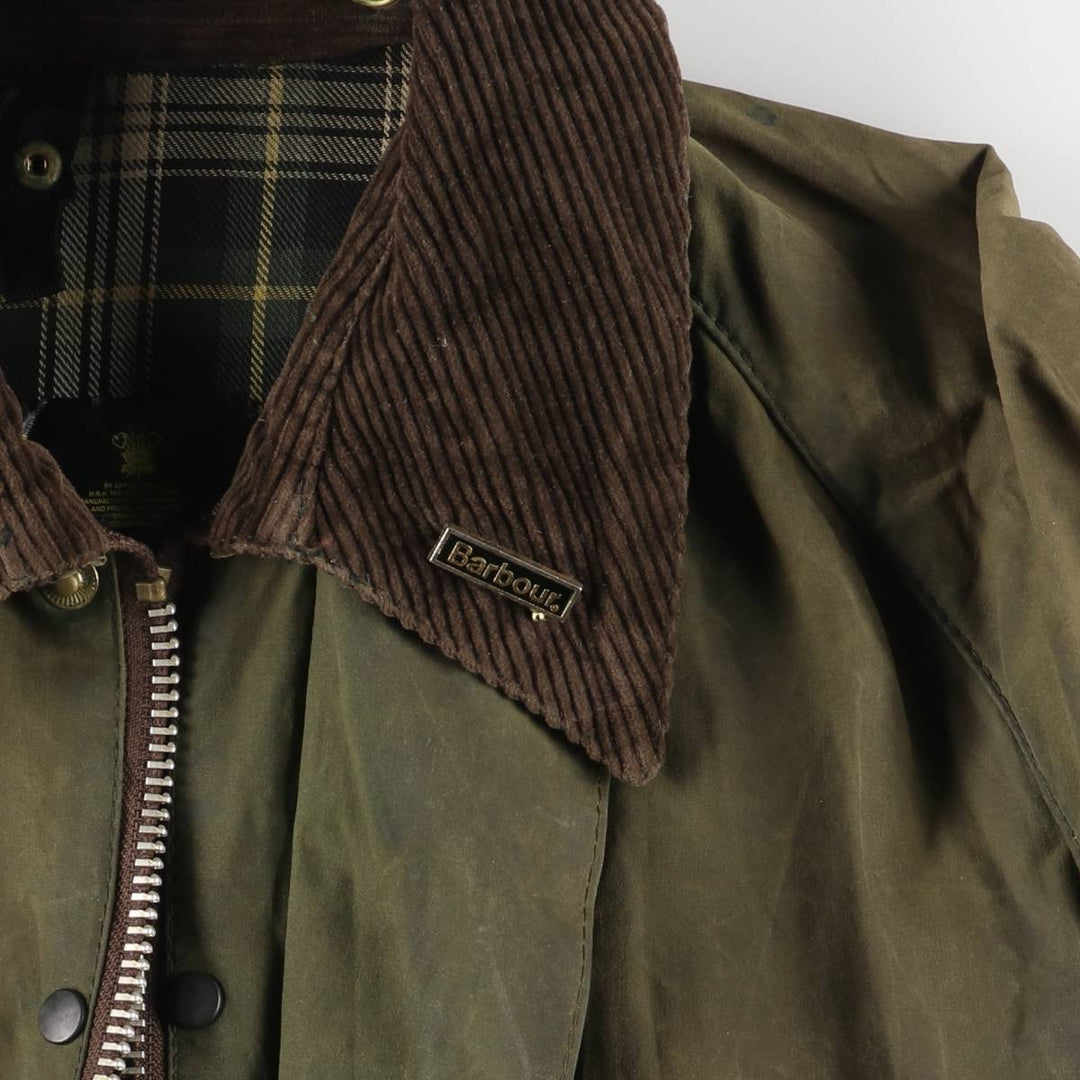 2000'S Barbour Beaufort 3-Warrant Badged Oiled Hunting Jacket, Made in the UK, C40, Men's Size M cotton Khaki type Vintage Second Hand