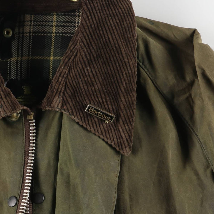 2000'S Barbour Beaufort 3-Warrant Badged Oiled Hunting Jacket, Made in the UK, C40, Men's Size M cotton Khaki type Vintage Second Hand