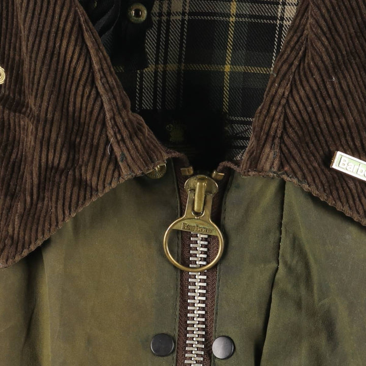 2000'S Barbour Beaufort 3-Warrant Badged Oiled Hunting Jacket, Made in the UK, C40, Men's Size M cotton Khaki type Vintage Second Hand