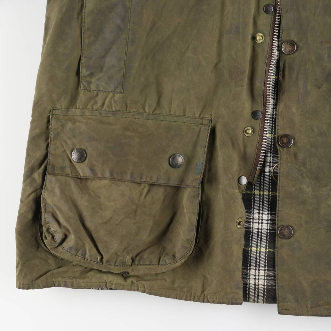 2000'S Barbour Beaufort 3-Warrant Badged Oiled Hunting Jacket, Made in the UK, C40, Men's Size M cotton Khaki type Vintage Second Hand