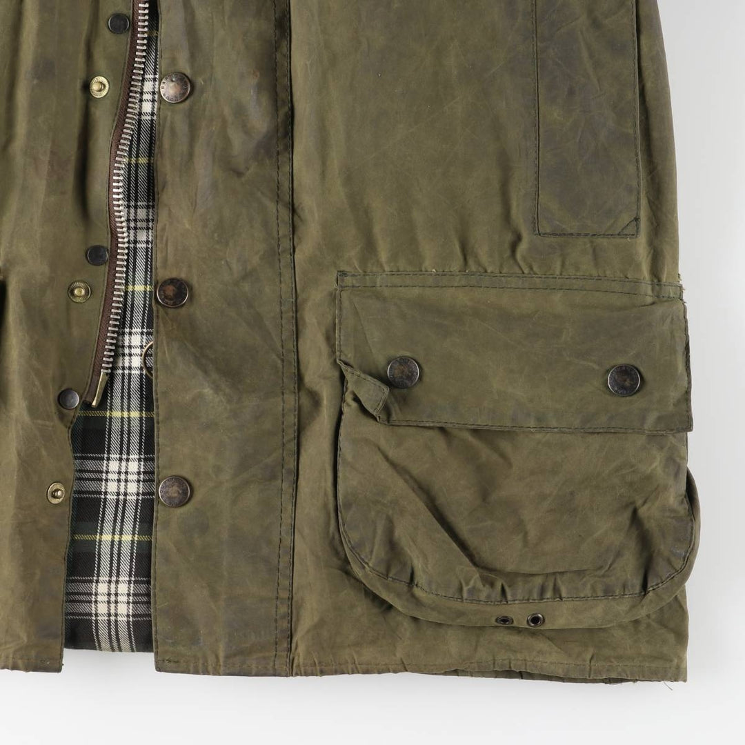 2000'S Barbour Beaufort 3-Warrant Badged Oiled Hunting Jacket, Made in the UK, C40, Men's Size M cotton Khaki type Vintage Second Hand