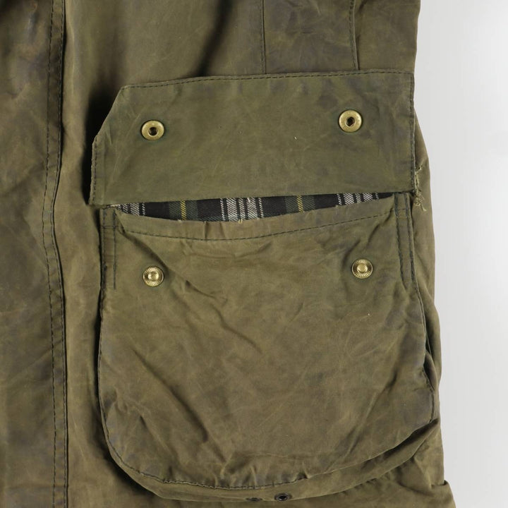 2000'S Barbour Beaufort 3-Warrant Badged Oiled Hunting Jacket, Made in the UK, C40, Men's Size M cotton Khaki type Vintage Second Hand