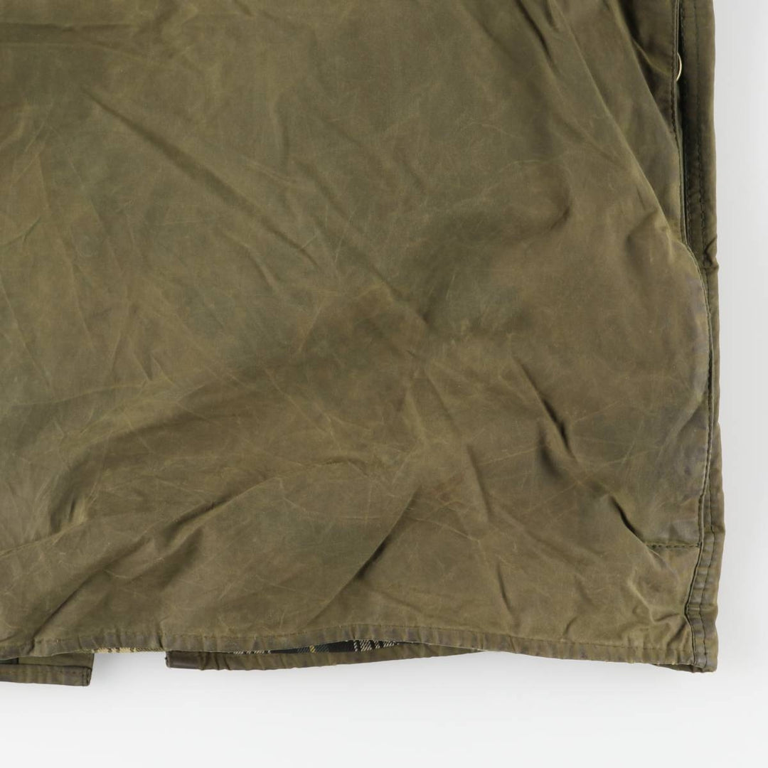 2000'S Barbour Beaufort 3-Warrant Badged Oiled Hunting Jacket, Made in the UK, C40, Men's Size M cotton Khaki type Vintage Second Hand